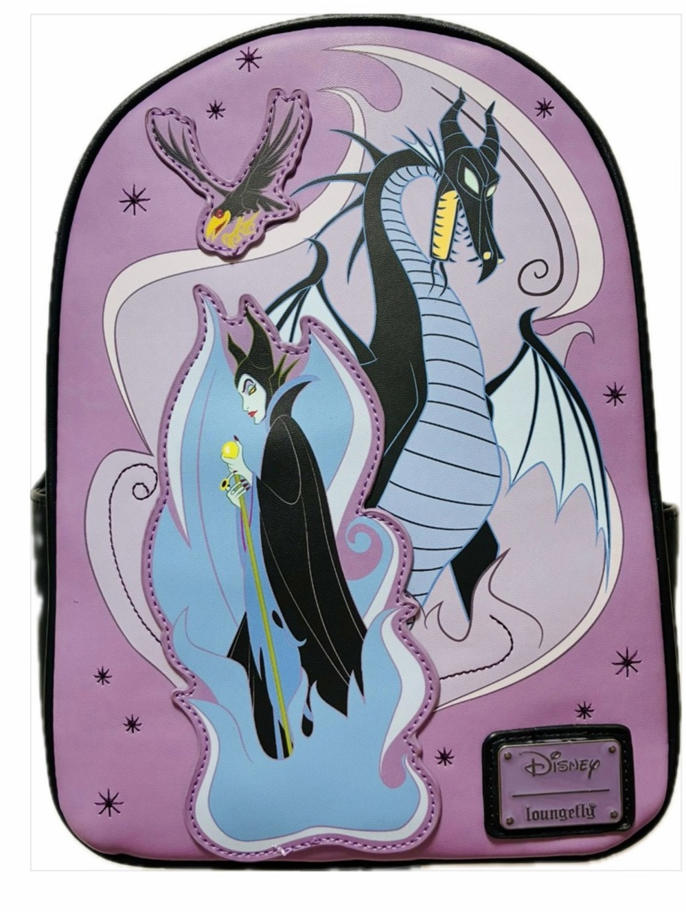Loungefly Disney Maleficent & Dragon Lavender and Black Backpack NWOT